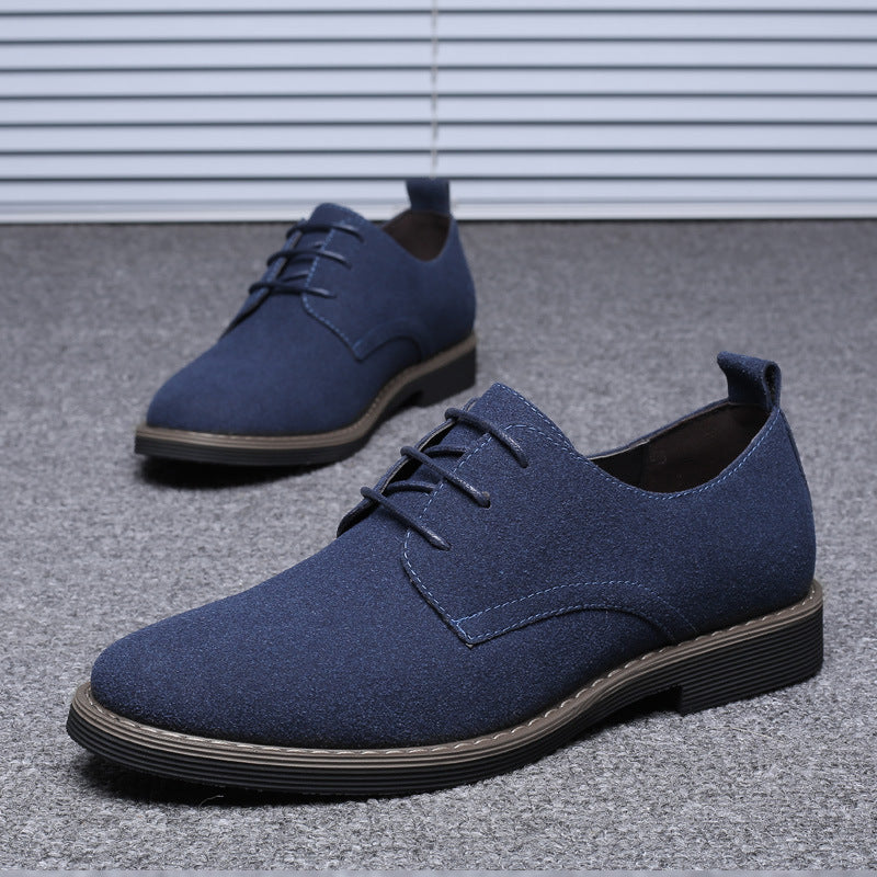 Men's Suede Leather Dress Shoes Casual Lace Up Oxfords Shoes