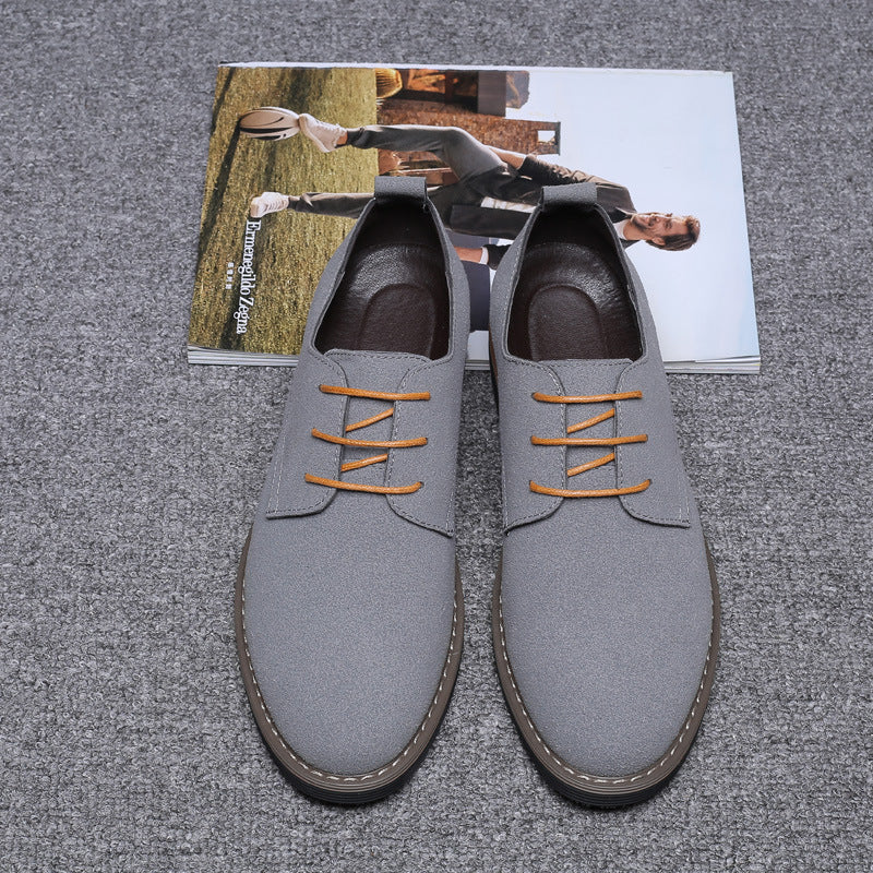 Men's Suede Leather Dress Shoes Casual Lace Up Oxfords Shoes