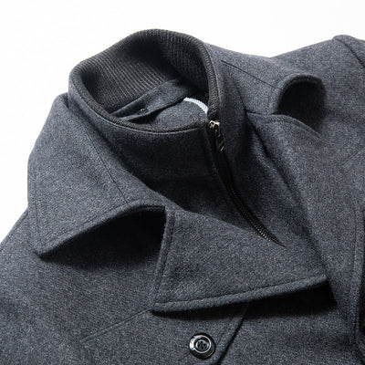 Men's British Double Layered Wool Pea Coat