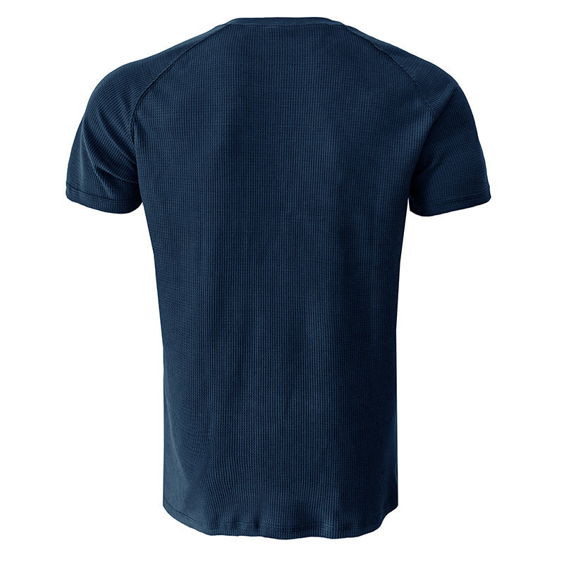 Men's Henley Breathable Waffle Knit T-shirts
