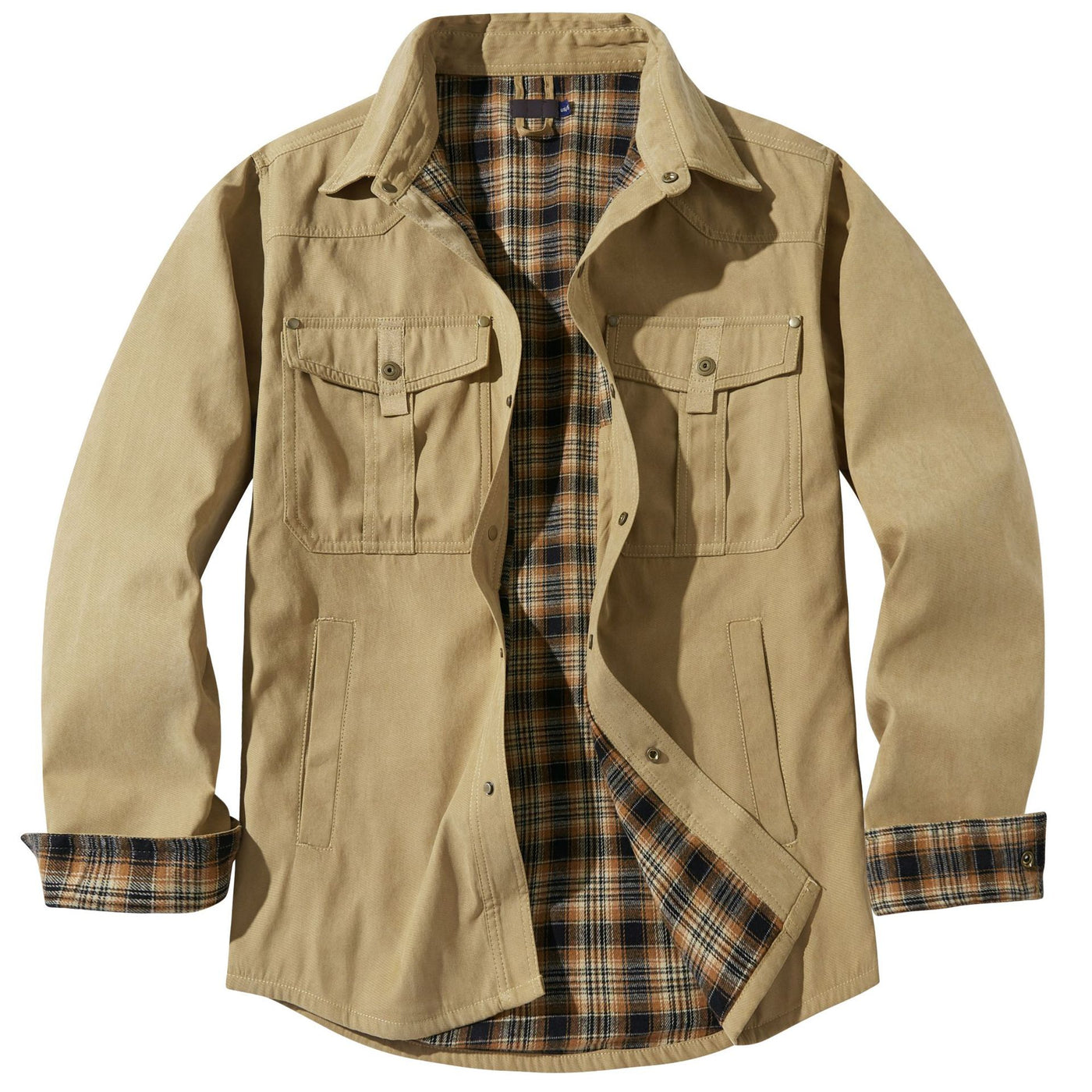 Men's Plaid Flannel Collar Casual Jacket