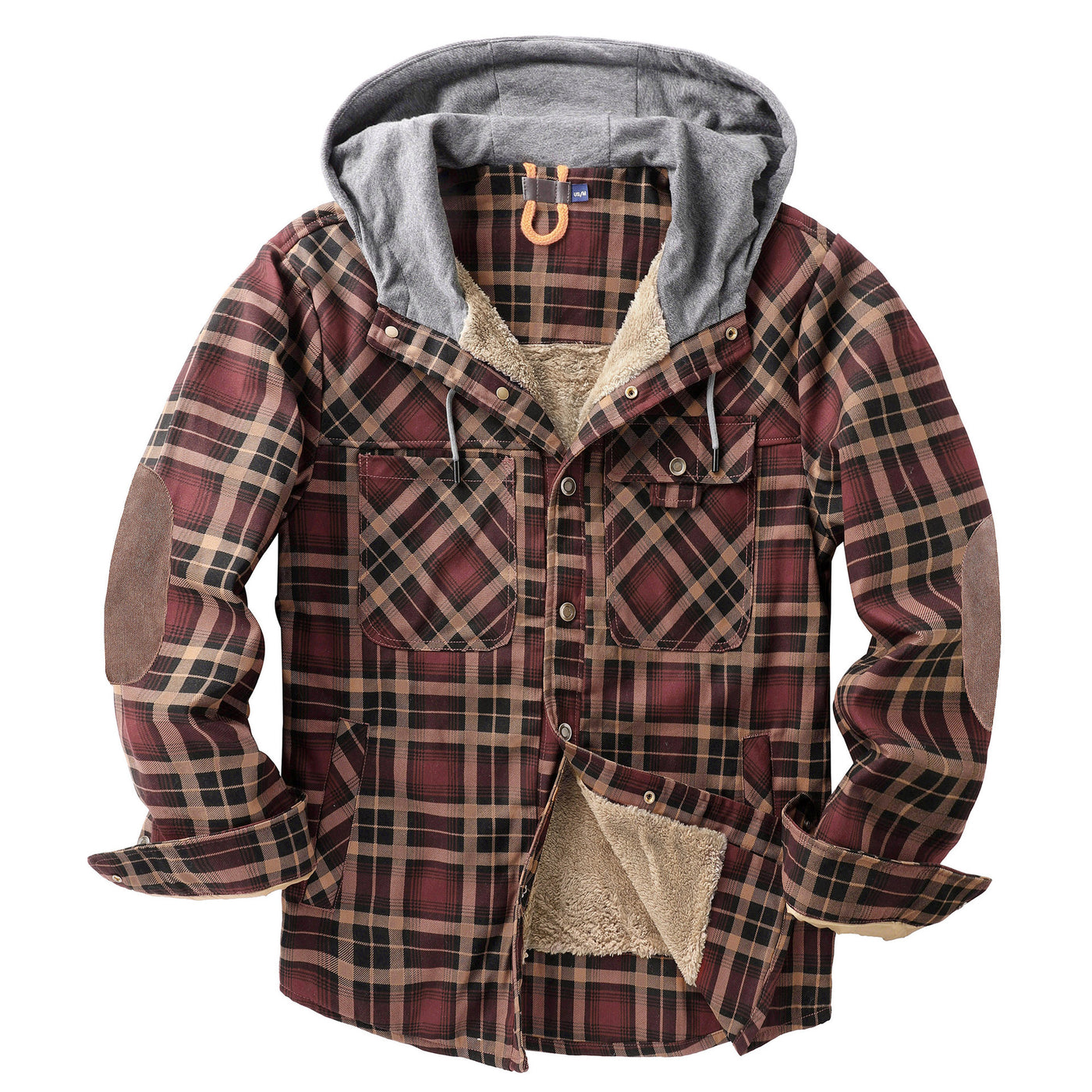 Men's Vintage Thick Inner Fleece Cotton Hoodie Jacket
