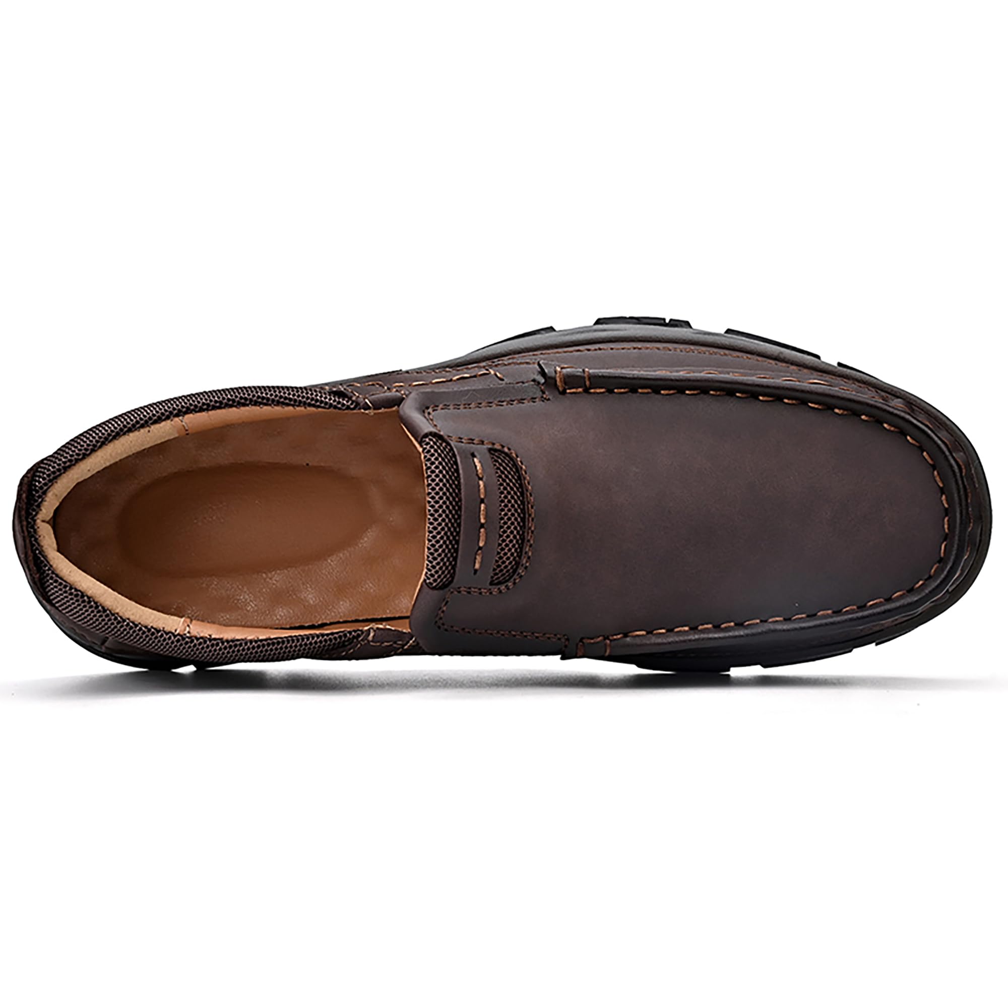 Men's Comfortable Loafers, Casual Slip-on Walking Leather Shoes