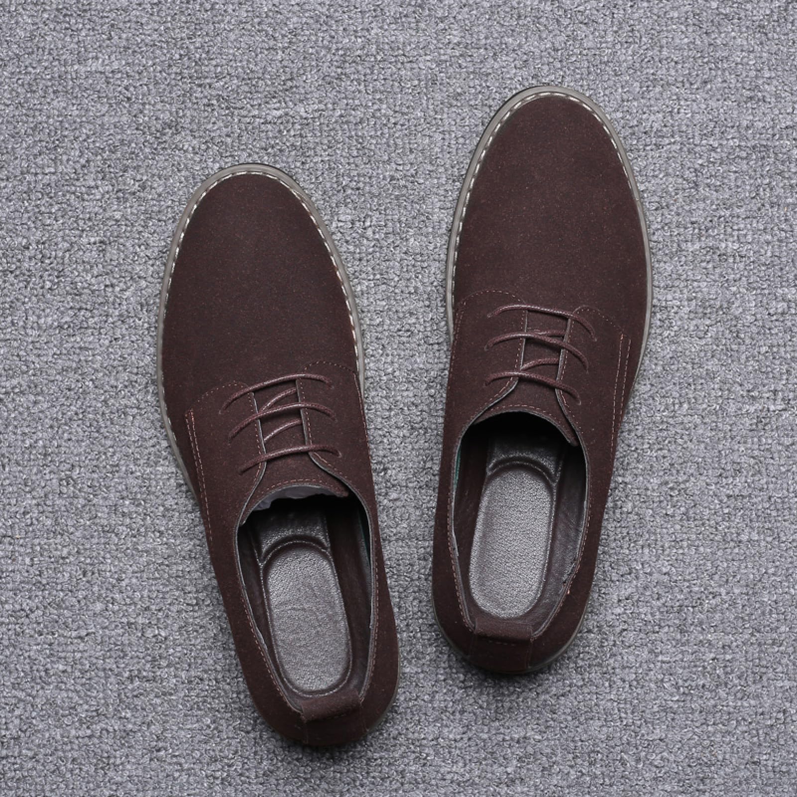 Men's Suede Leather Dress Shoes Casual Lace Up Oxfords Shoes