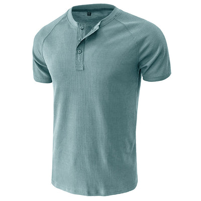 Men's Henley Breathable Waffle Knit T-shirts