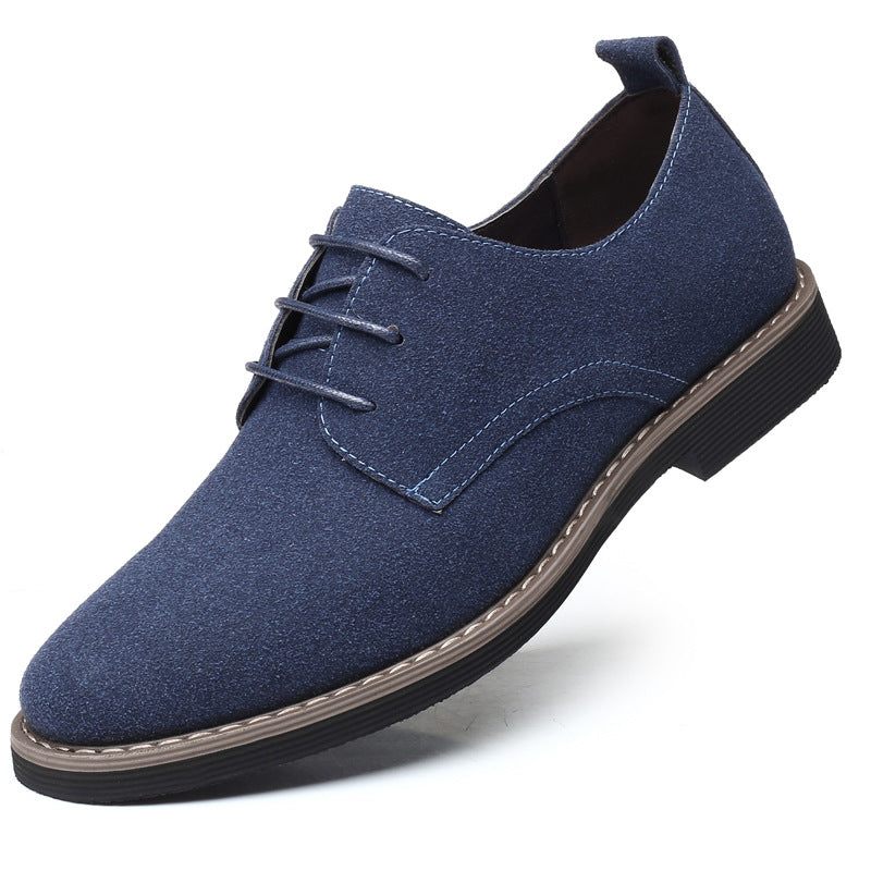 Men's Suede Leather Dress Shoes Casual Lace Up Oxfords Shoes