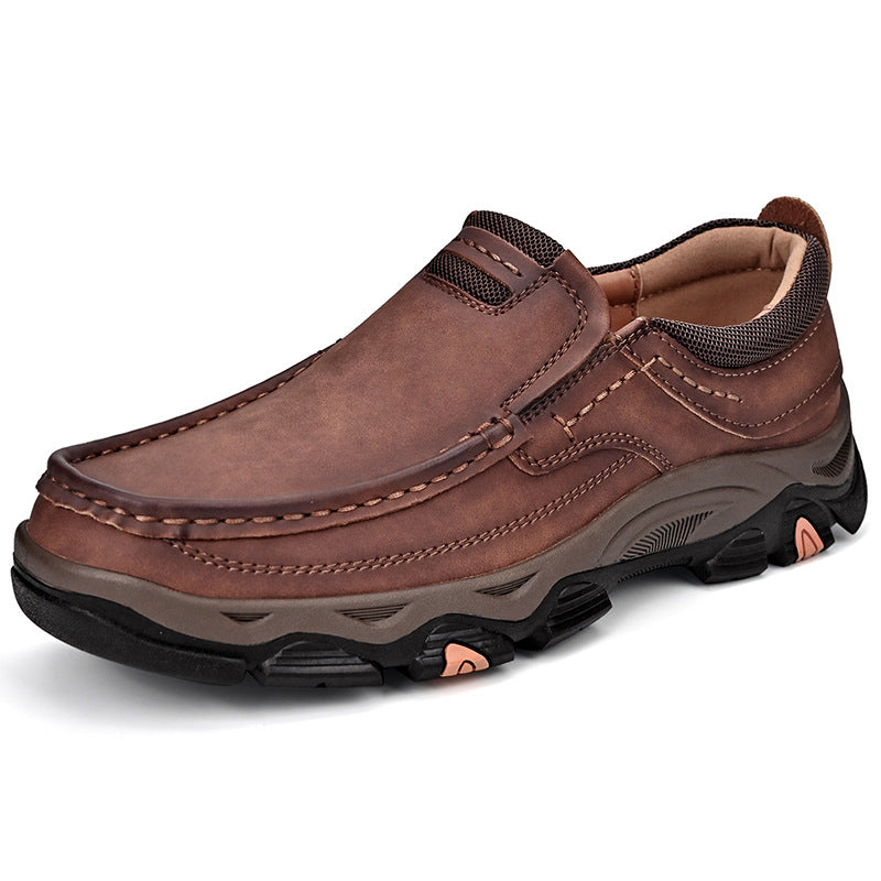 Men's Comfortable Loafers, Casual Slip-on Walking Leather Shoes