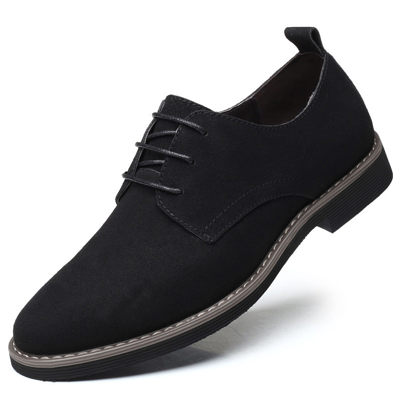 Men's Suede Leather Dress Shoes Casual Lace Up Oxfords Shoes