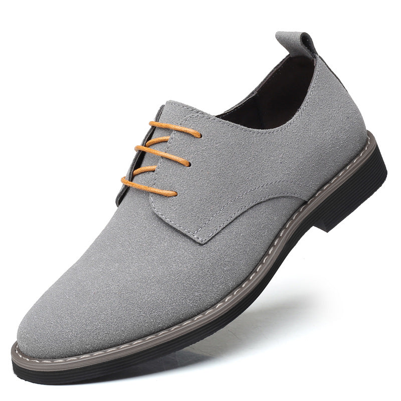 Men's Suede Leather Dress Shoes Casual Lace Up Oxfords Shoes