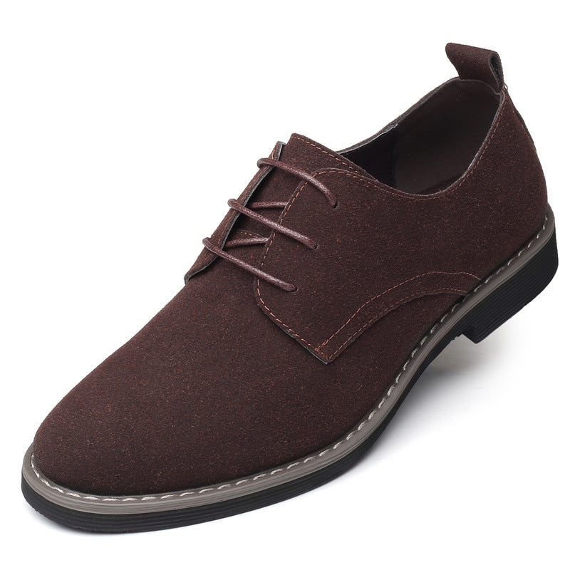 Men's Suede Leather Dress Shoes Casual Lace Up Oxfords Shoes