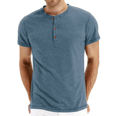 Men's Henley Fashion Casual Front Placket T-Shirts