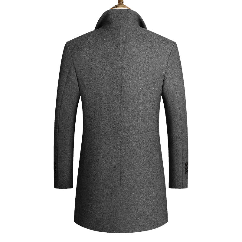 Gentleman Thick Turn-Down Wool Pea Coat #002