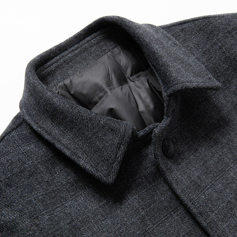 Men's Premium Business Duck Down Lining Wool Coat