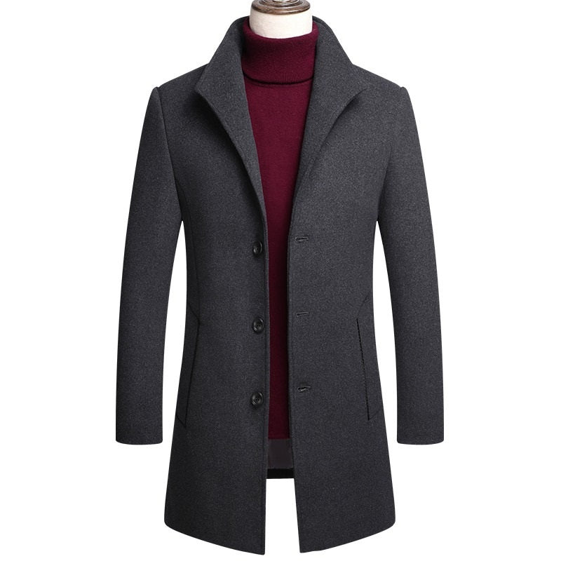 Premium Men's Thick Wool Blend Coat