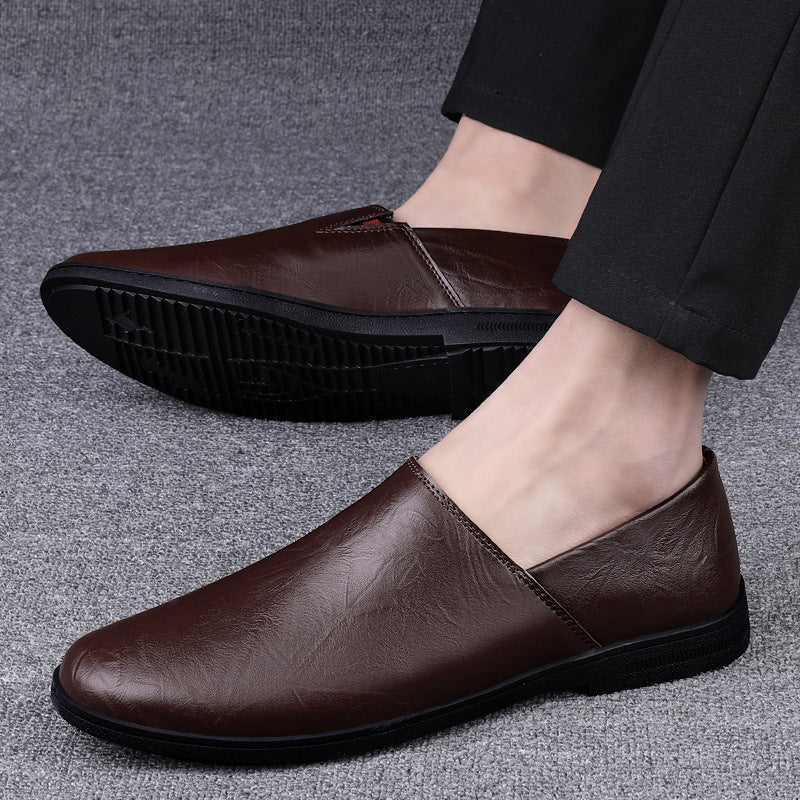 Men's Business Solid Leather Penny Loafers
