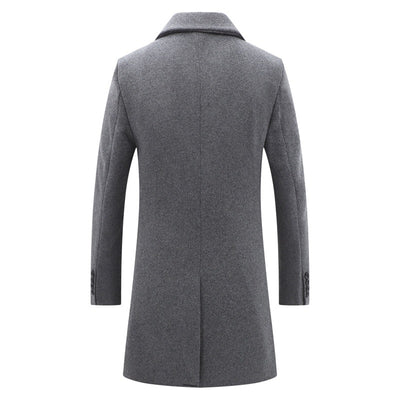 Men's Premium Business Long Wool Pea Coat