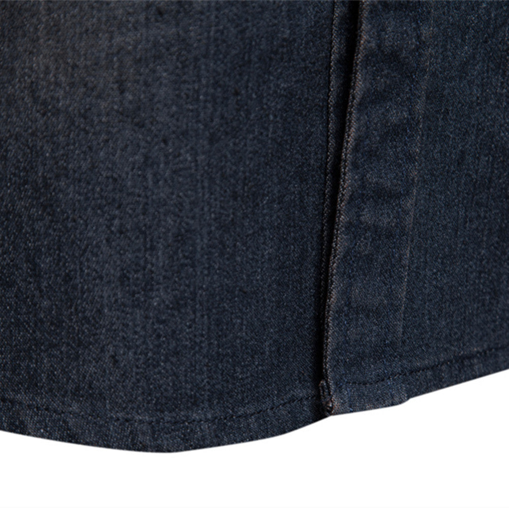 Men's Casual Pocket Long Sleeve Denim Shirt