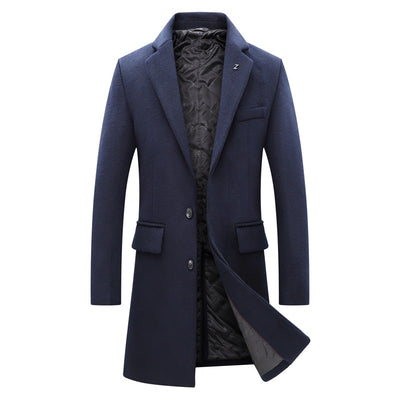 Men's Premium Business Long Wool Pea Coat