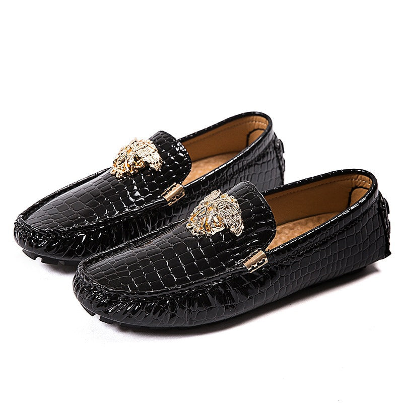 Men's Faux Crocodile Leather Loafers