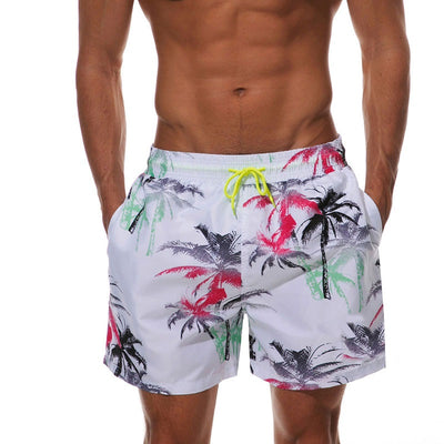 Leaf Printed Beach Shorts