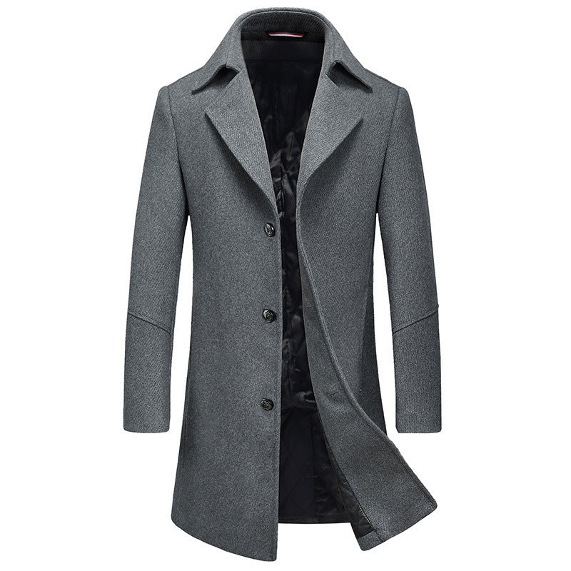 Men's Classic Long Wool Blend Coat