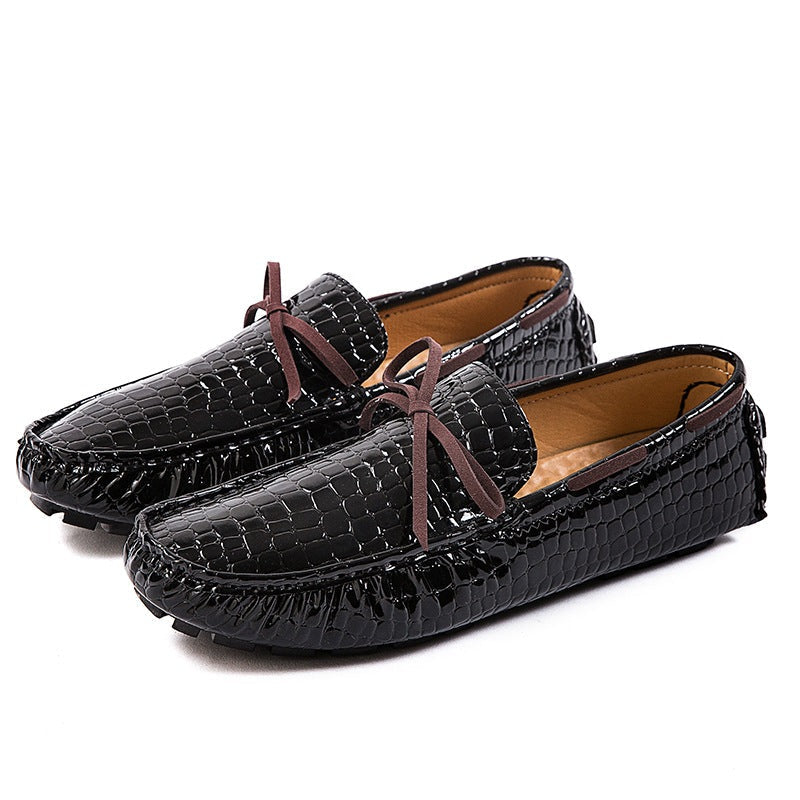 Men's Faux Crocodile Leather Loafers