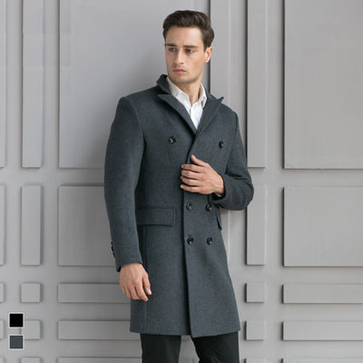 Gentlemen Slim Double Breasted Wool Coat