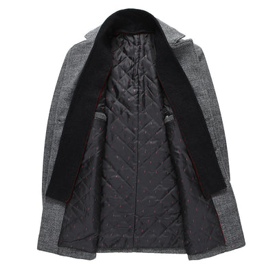 Men's Thicken Wool Coat With Scarf