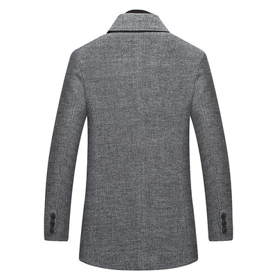 Men's Thicken Wool Coat With Scarf