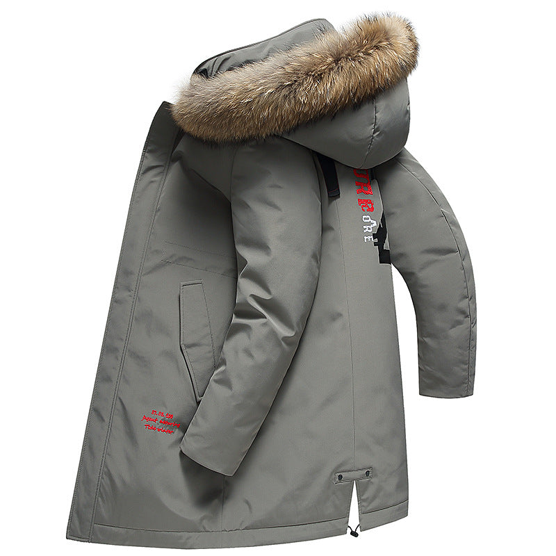 Men's Winter Outdoor Fur Hooded Down Jacket