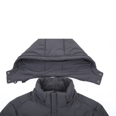 Men's Winter Long Down Jacket With Detachable Hood