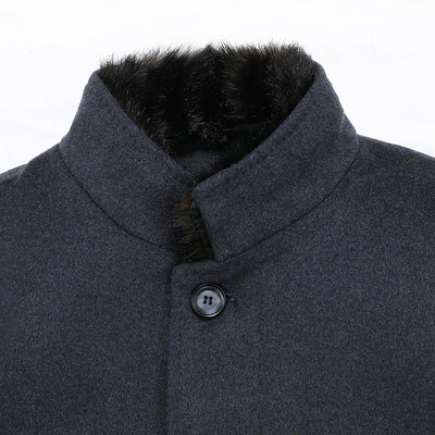 Winter Thicken Detachable Duck Down Lining Wool Coat