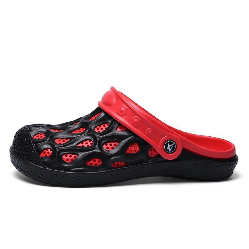 Pearlyo_Men's Hole Comfort Slip-on Casual Water Sandals Slippers 