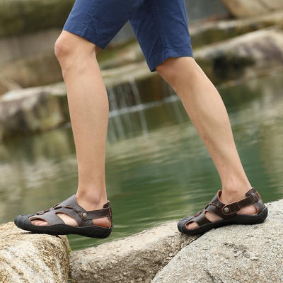 Pearlyo_High Quality Men's Summer Leather Sandals Outdoor Sports Beach Shoes Casual Shoes 118689 
