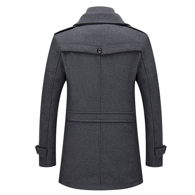Men's Classic Thicken Double-Layer Collar Wool Coat