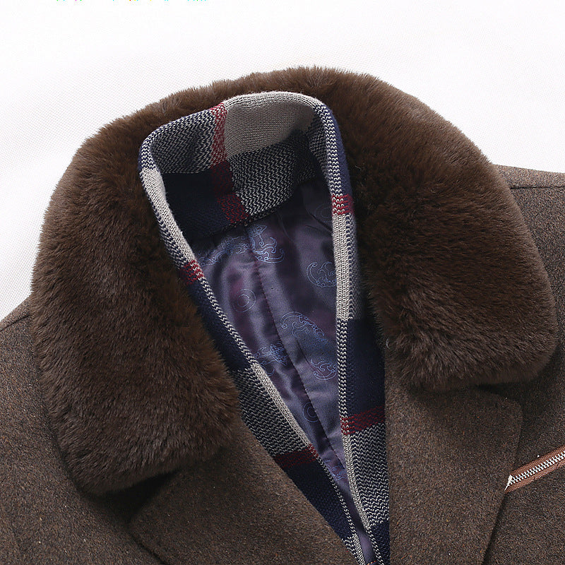 Warm Scarf Wool Coat With Detachable Collar