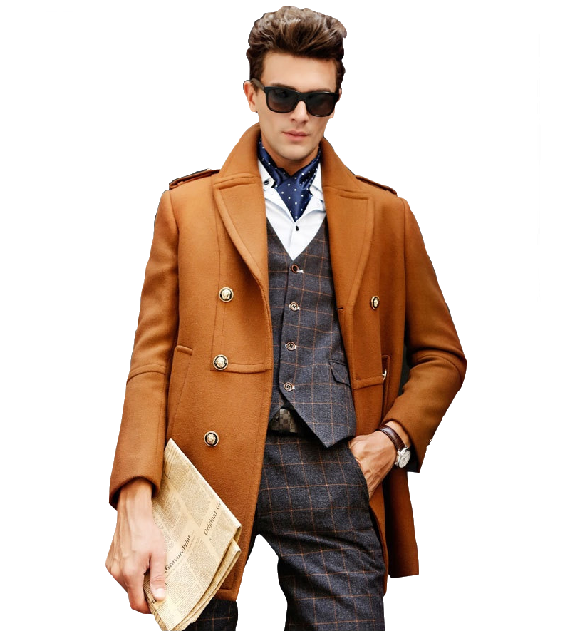 Gentlemen Double Breasted wool coat #001