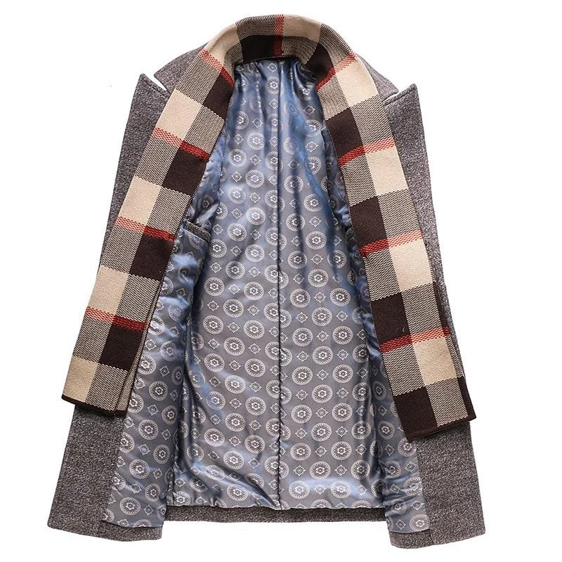 Men's Classic Thick Fitted Scarf Wool Jacket