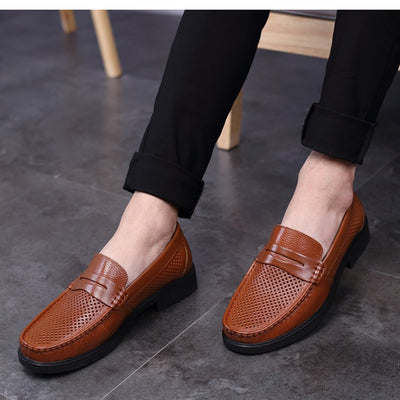 Leather Mesh Breathable Business Shoes