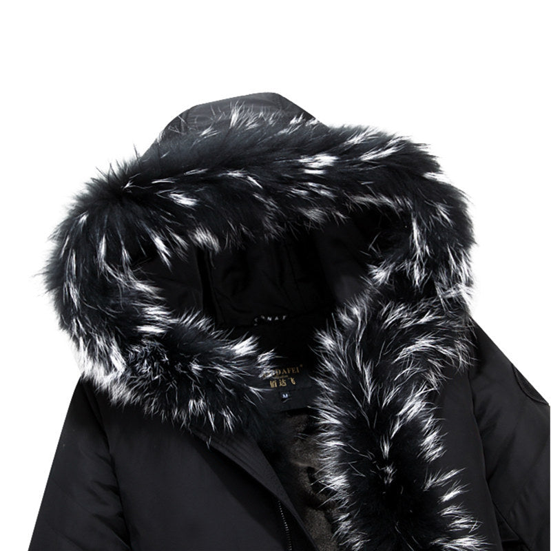 Men's Winter Fur Hooded Down Jacket
