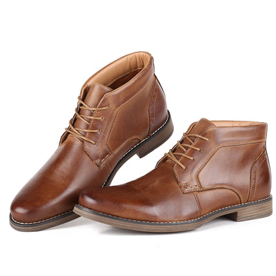 Men's Classic Thicken Leather Chukka Boots