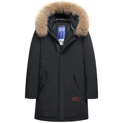 Men's Winter Outdoor Fur Hooded Down Jacket