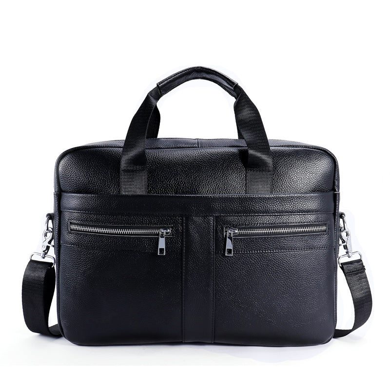 Leather Briefcase Slim Laptop Business Vintage Messenger Bags for Men