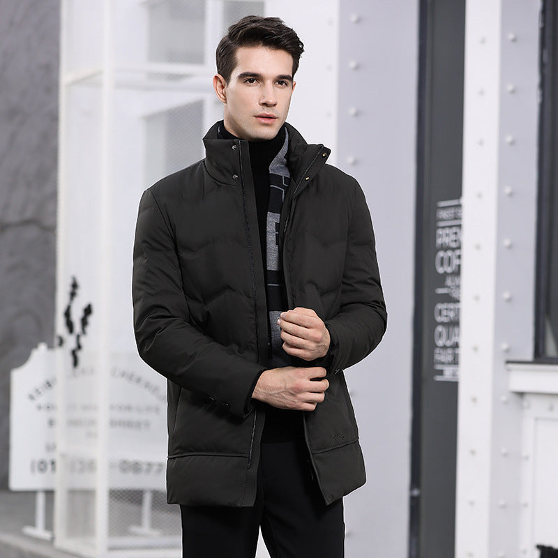 Winter Thick Detachable Scarf Long Down Jacket
