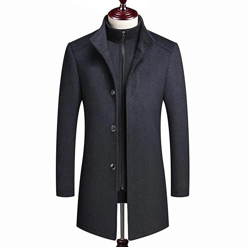 Premium Men's British Double-Layer Wool Coat