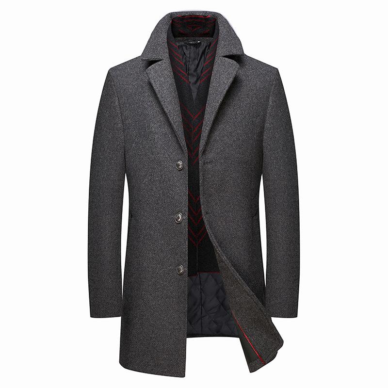Classic Fitted Wool Coat With Detachable Scarf
