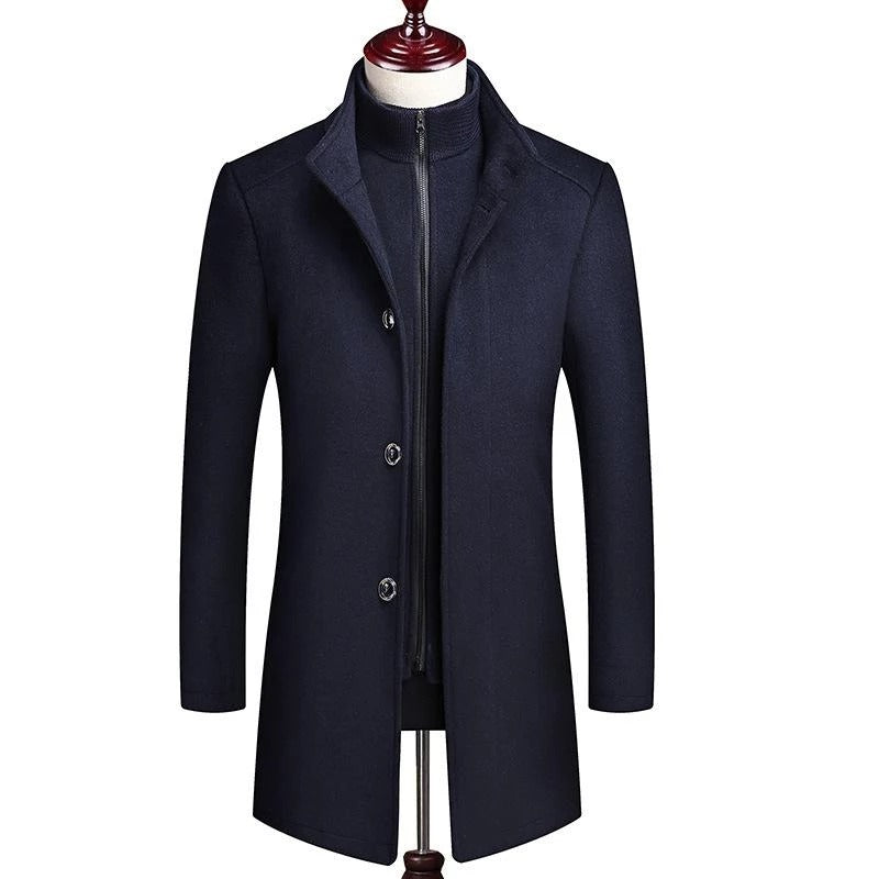 Premium Men's British Double-Layer Wool Coat
