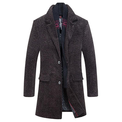 Winter Thicken Classic Long Coat With Scarf