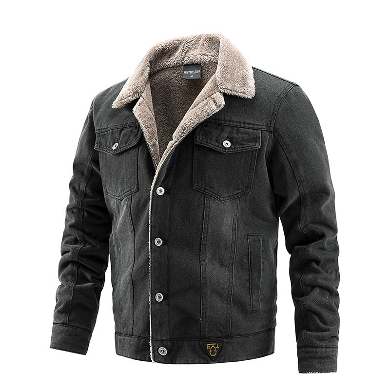 Men's Winter Fleece Denim Jacket
