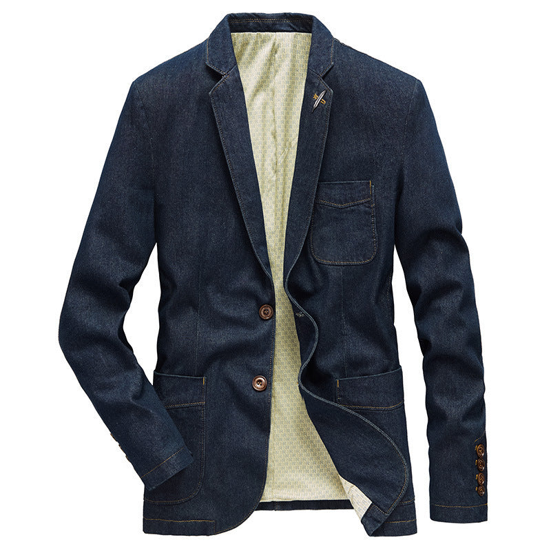 Men's Classic Casual Sport Denim Blazer Jacket